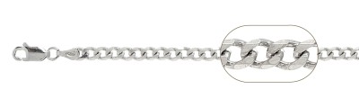 100-4MM Curb Chain .925 Solid Sterling Silver Sizes 6-30"