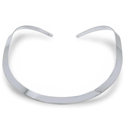 7MM Plain Collar Choker .925 Sterling Silver Necklace No Clasp