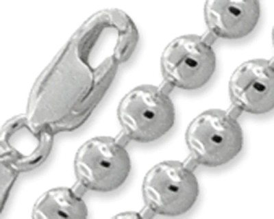 5MM Ball Bead Chain .925 Solid Sterling Silver Sizes 7-8" And 16-20"