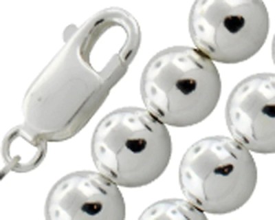 8MM Ball Bead Chain .925 Solid Sterling Silver Sizes 7-8" And 16-20"