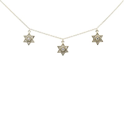 .21ct G SI 14K Yellow Gold Diamond Star Of David Pendant Necklace 16+2" Ext