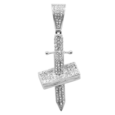 .32ct G SI 10K White Gold Diamond Hip Hop Cross Pendant