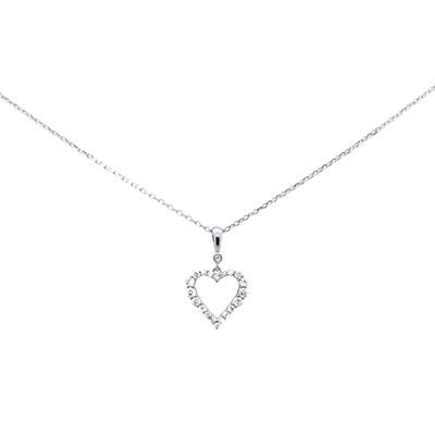 .26ct G SI 14K White Gold Diamond Heart Pendant