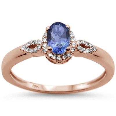 .81ct 10K Rose Gold Oval Tanza...