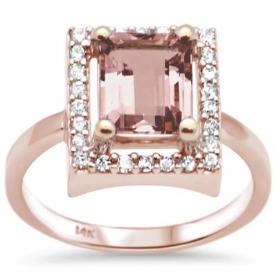 2.60ct G SI 14K Rose Gold Diamond Gemstone & Diamond Ring Size 6.5