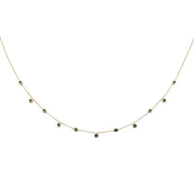 .31ct G SI 14K Yellow Gold Emerald Gemstone Pendant Necklace 16.5" + 4.5" Long