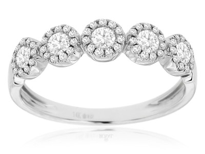 0.49cts 14k White Gold Diamonds Wedding Band