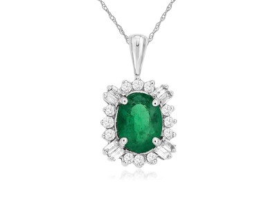 1.20cts Emerald and 0.25cts Di...