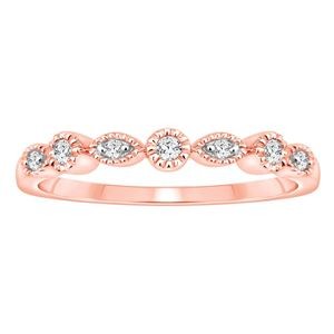 LADIES STACKABLE RINGS 1/15 CT ROUND DIAMOND 14K ROSE GOLD