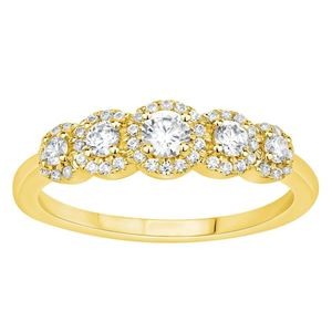 LADIES RING 1/2 CT ROUND DIAMOND 10K YELLOW GOLD
