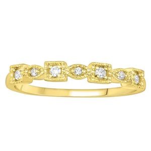 LADIES STACKABLE BAND 1/10 CT ROUND DIAMOND 14K YELLOW GOLD