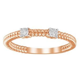 LADIES BAND 1/20 CT ROUND DIAMOND 10K ROSE GOLD